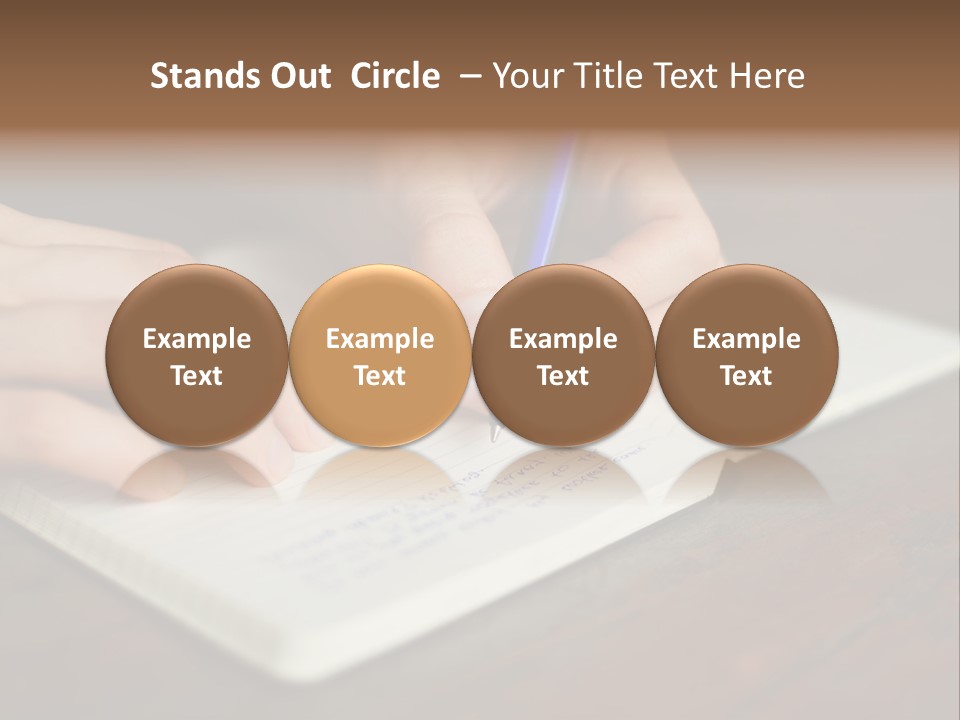 A Person Writing On A Notebook With A Pen PowerPoint Template