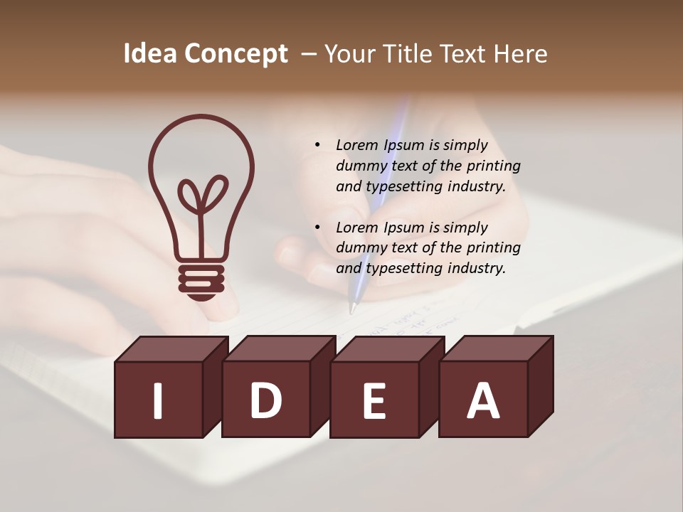 A Person Writing On A Notebook With A Pen PowerPoint Template