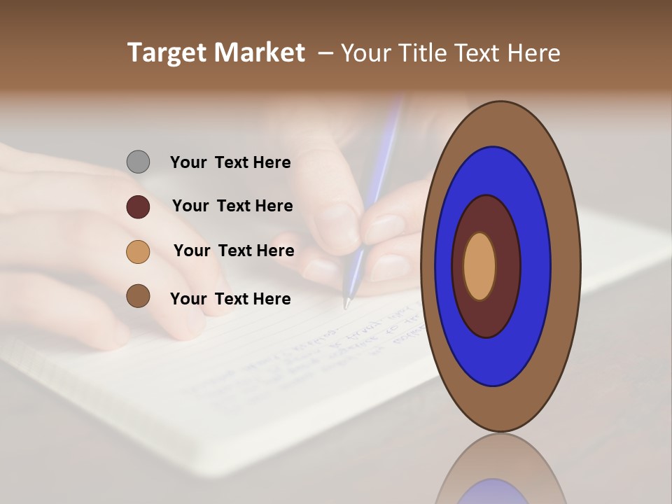 A Person Writing On A Notebook With A Pen PowerPoint Template