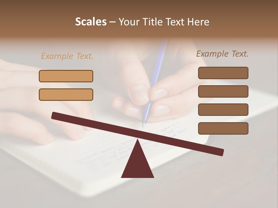 A Person Writing On A Notebook With A Pen PowerPoint Template