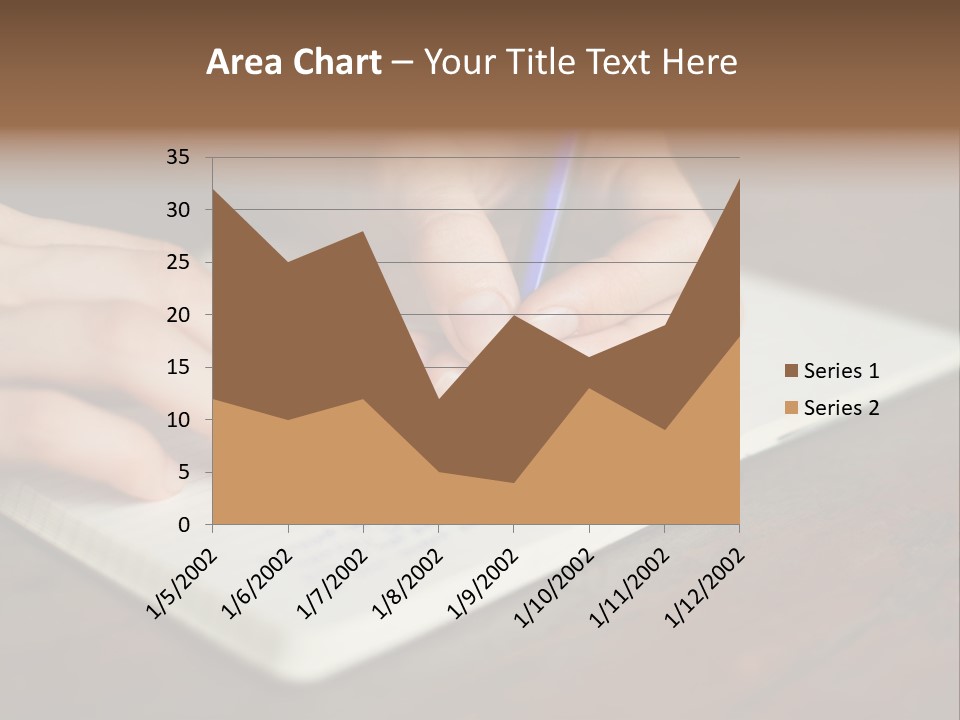 A Person Writing On A Notebook With A Pen PowerPoint Template