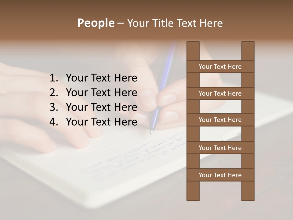 A Person Writing On A Notebook With A Pen PowerPoint Template