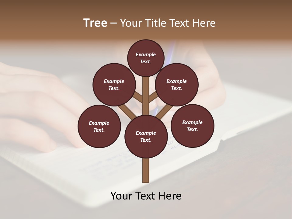 A Person Writing On A Notebook With A Pen PowerPoint Template