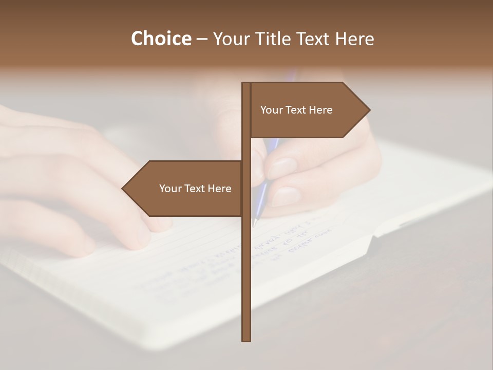 A Person Writing On A Notebook With A Pen PowerPoint Template