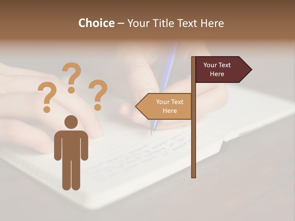 A Person Writing On A Notebook With A Pen PowerPoint Template