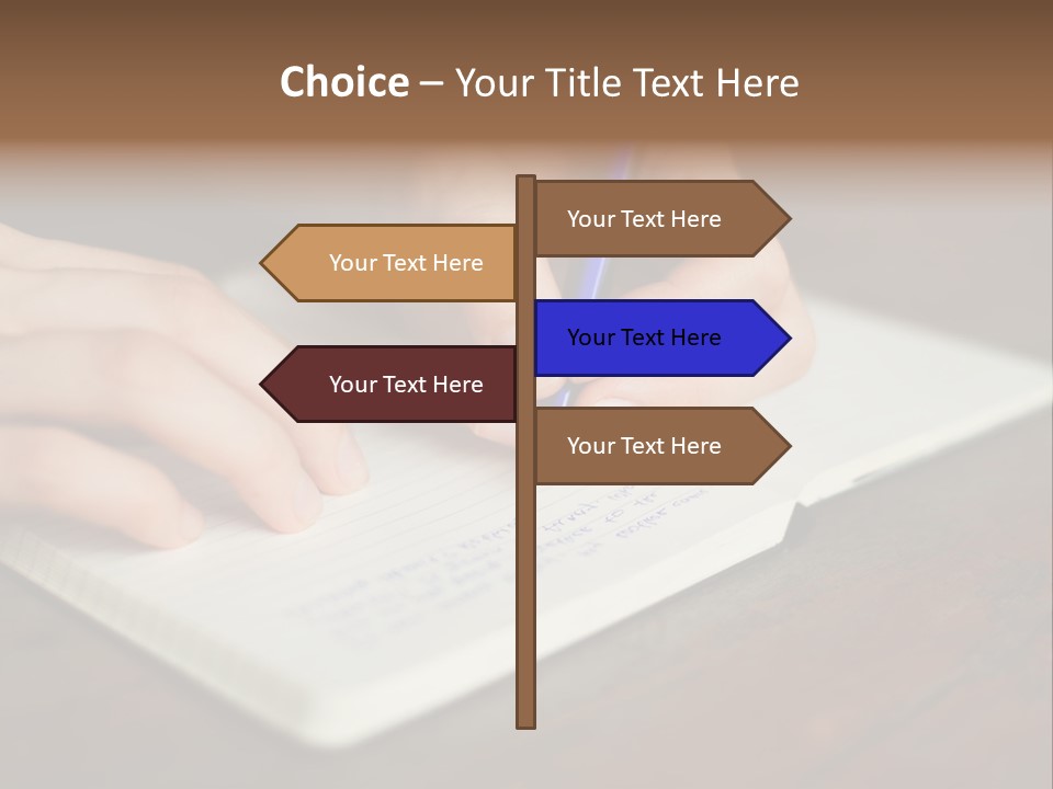 A Person Writing On A Notebook With A Pen PowerPoint Template