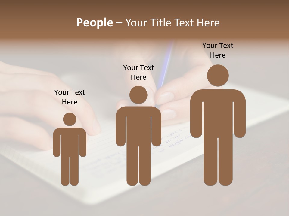 A Person Writing On A Notebook With A Pen PowerPoint Template