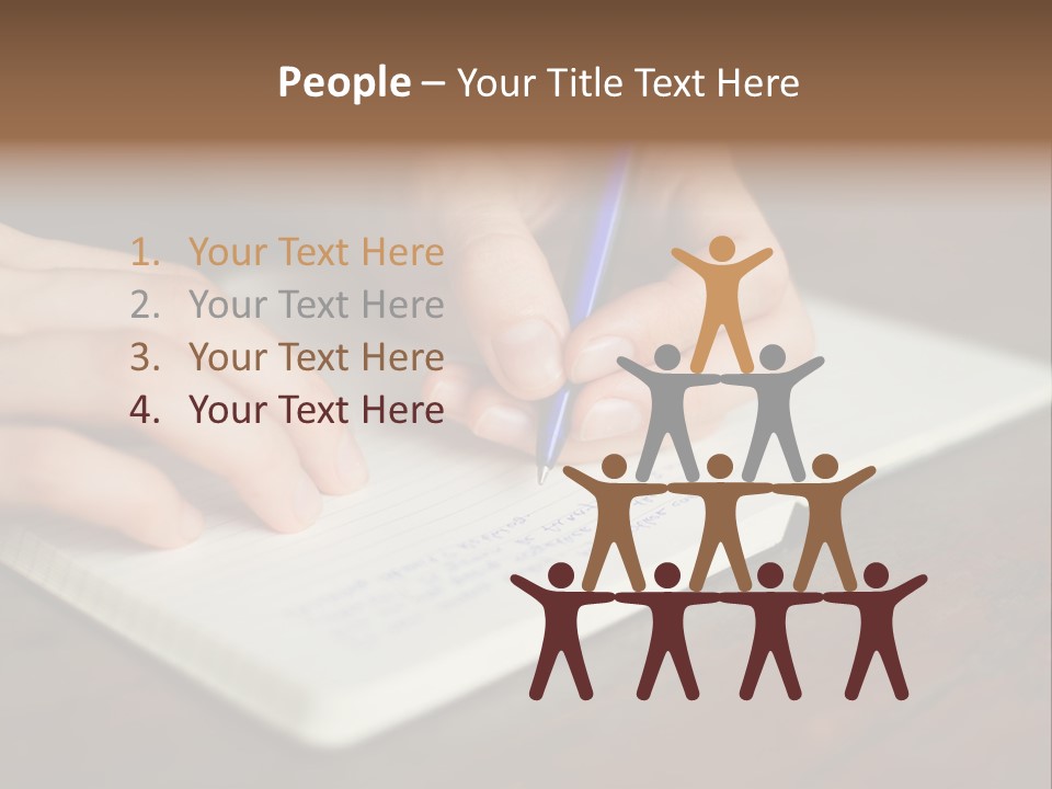 A Person Writing On A Notebook With A Pen PowerPoint Template