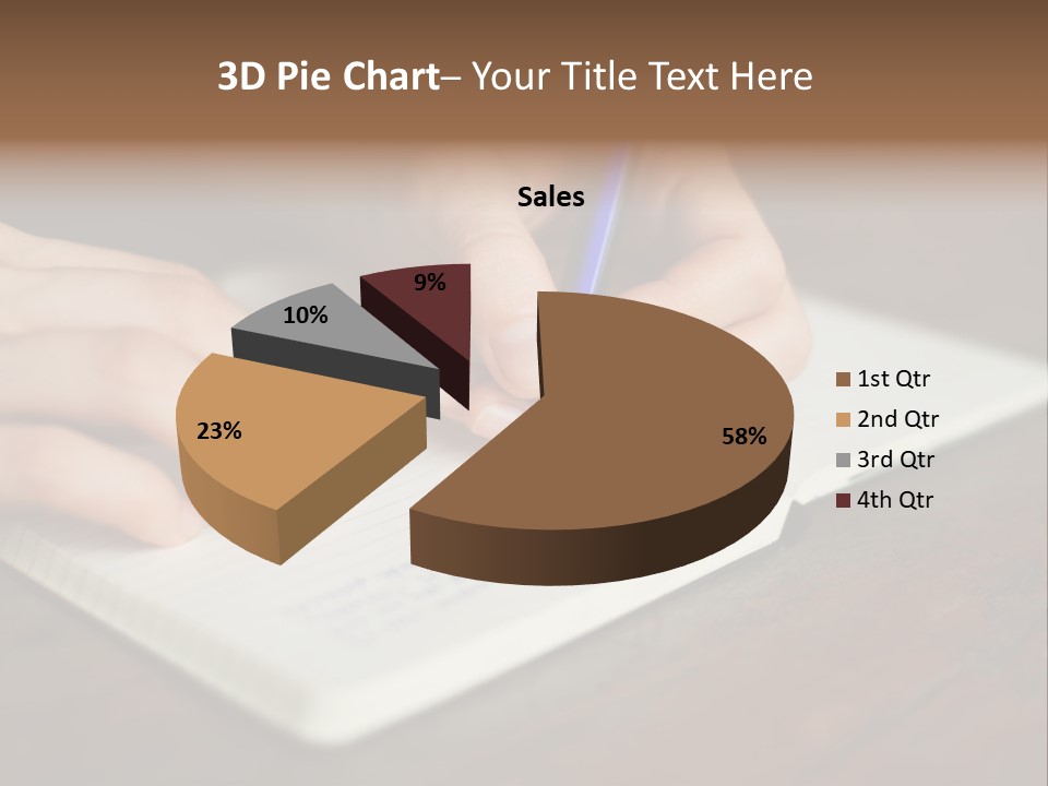 A Person Writing On A Notebook With A Pen PowerPoint Template