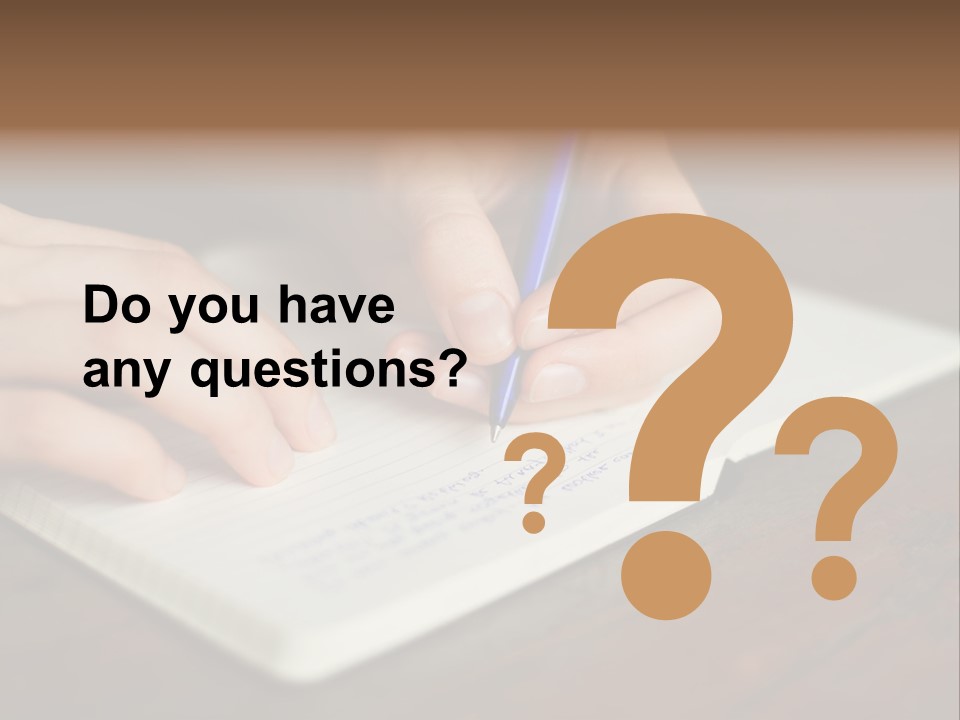 A Person Writing On A Notebook With A Pen PowerPoint Template