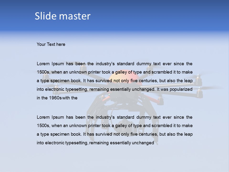 Viewpoint Octocopter Blue PowerPoint Template