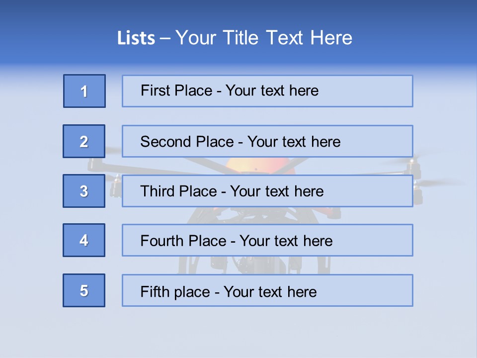 Viewpoint Octocopter Blue PowerPoint Template