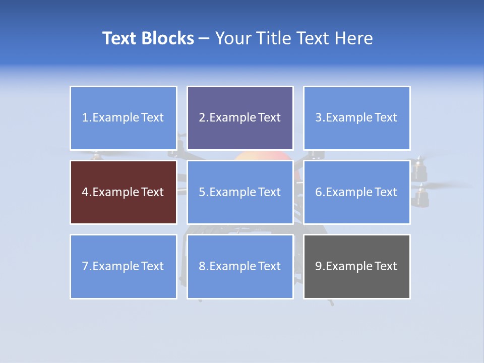 Viewpoint Octocopter Blue PowerPoint Template