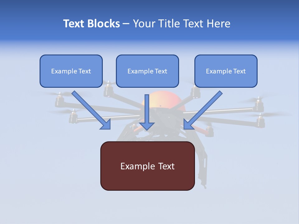 Viewpoint Octocopter Blue PowerPoint Template