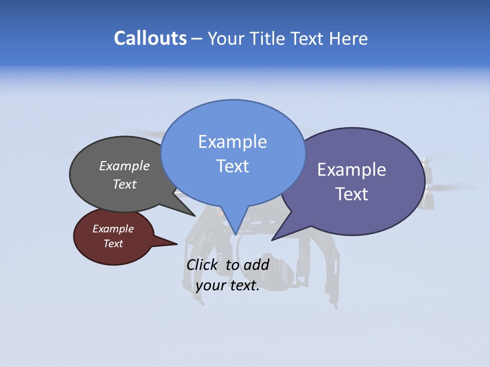 Viewpoint Octocopter Blue PowerPoint Template