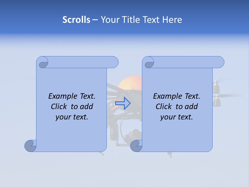 Viewpoint Octocopter Blue PowerPoint Template