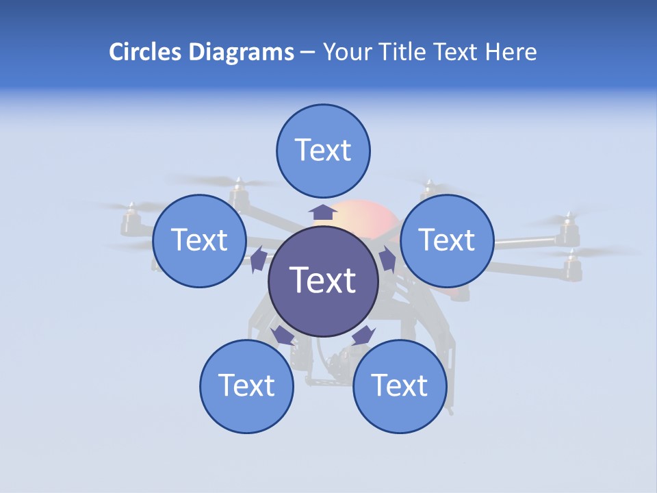 Viewpoint Octocopter Blue PowerPoint Template