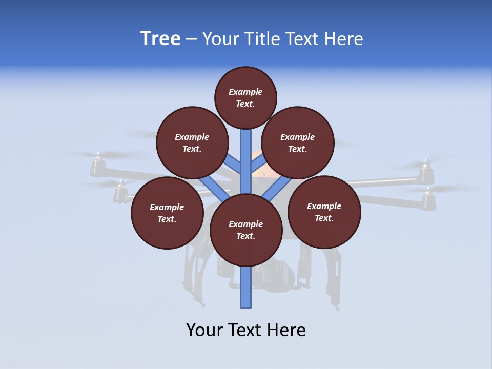 Viewpoint Octocopter Blue PowerPoint Template
