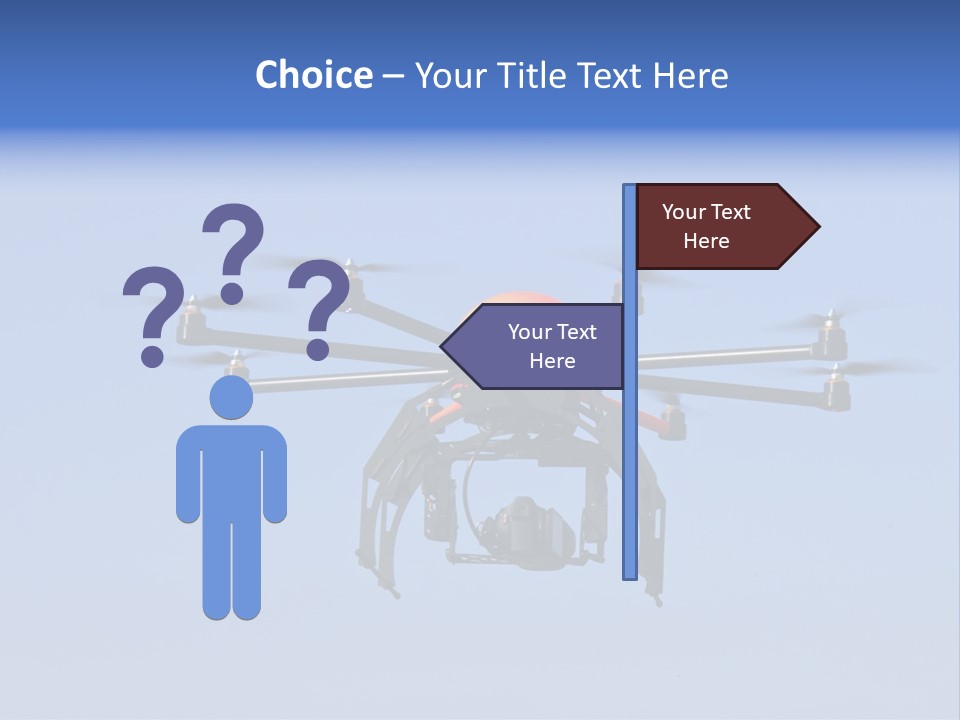 Viewpoint Octocopter Blue PowerPoint Template