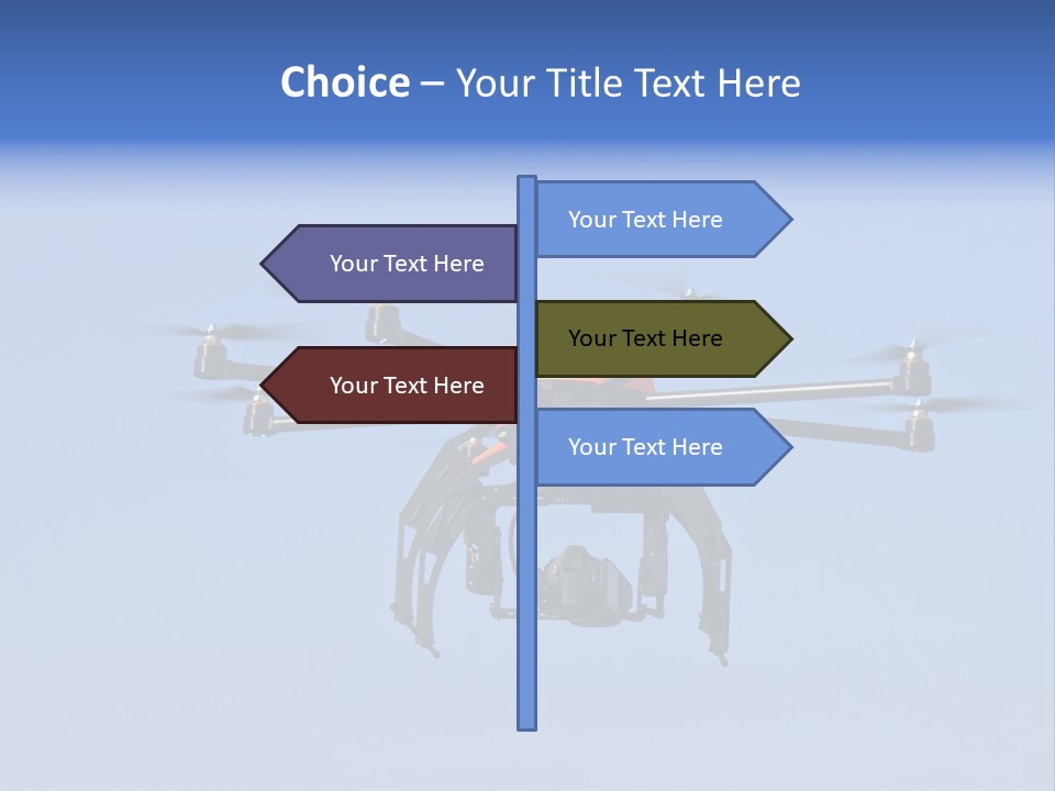 Viewpoint Octocopter Blue PowerPoint Template