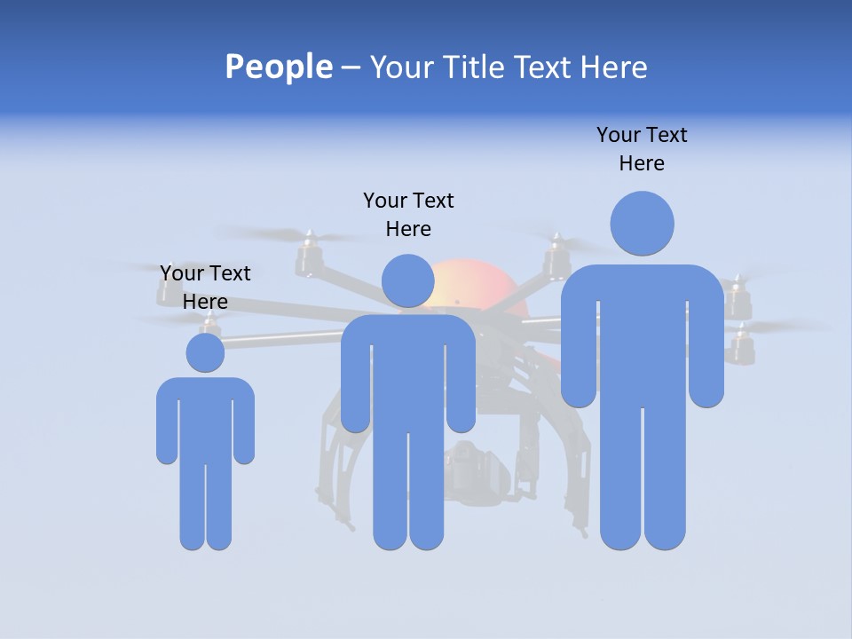 Viewpoint Octocopter Blue PowerPoint Template
