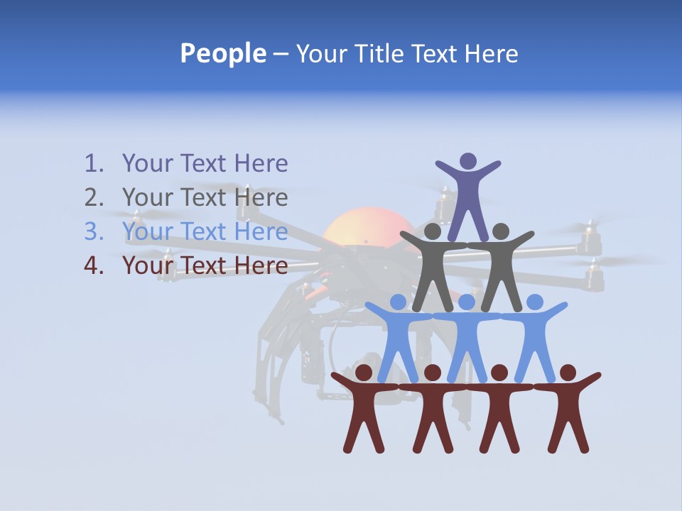 Viewpoint Octocopter Blue PowerPoint Template