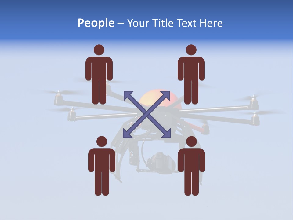 Viewpoint Octocopter Blue PowerPoint Template