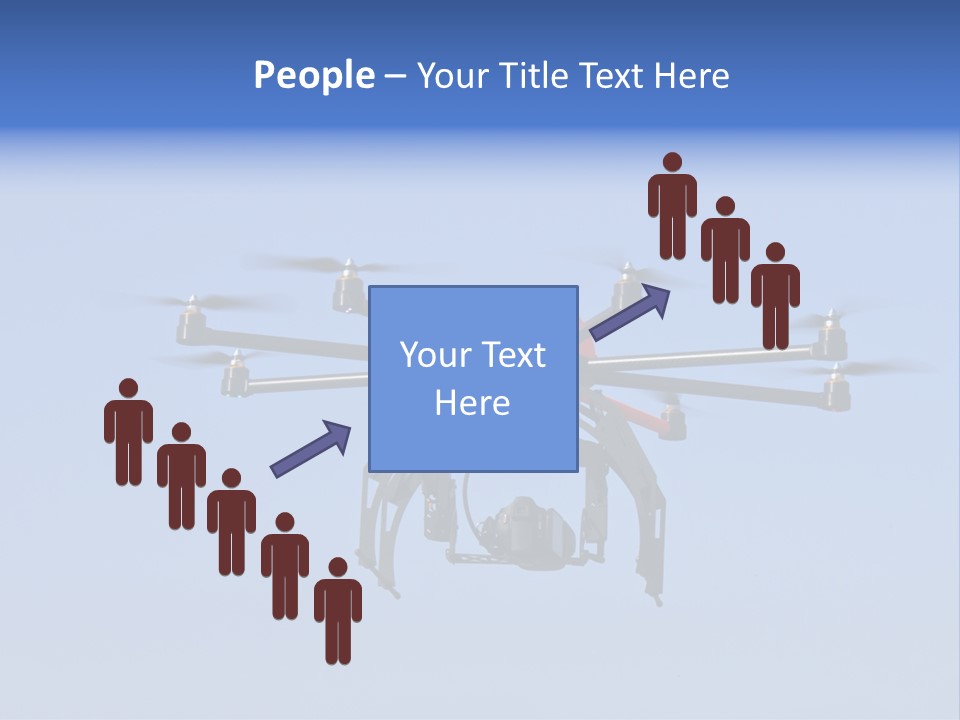 Viewpoint Octocopter Blue PowerPoint Template