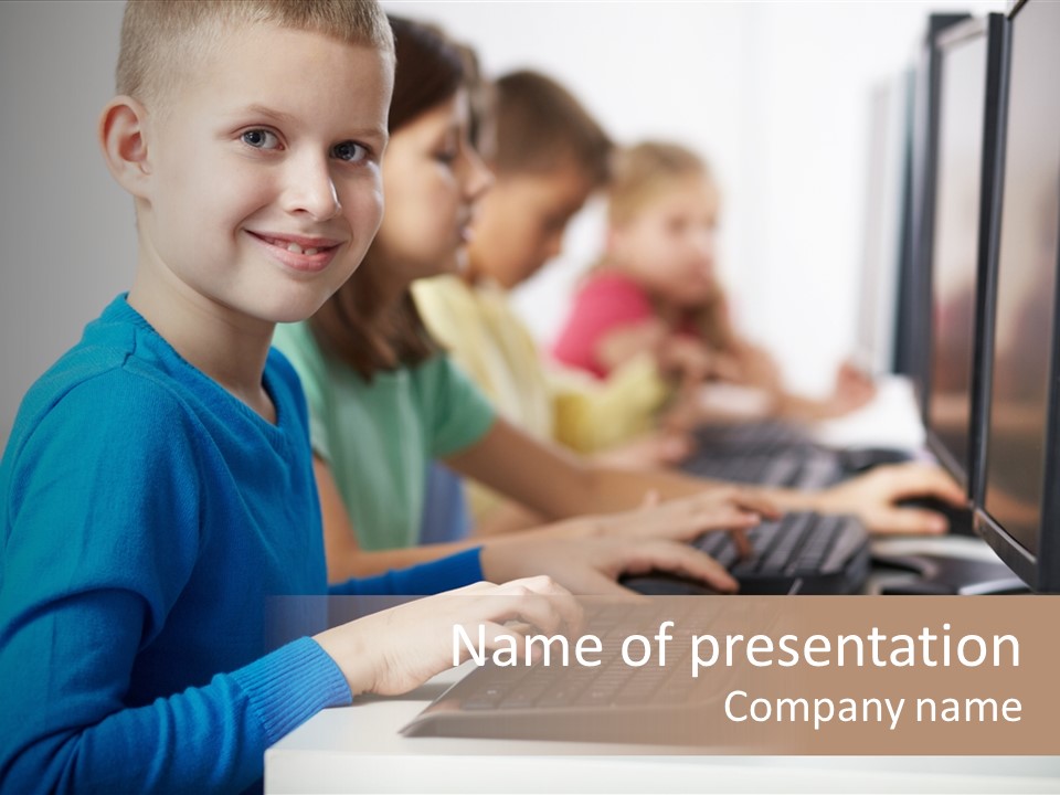 Cute Person Boy PowerPoint Template