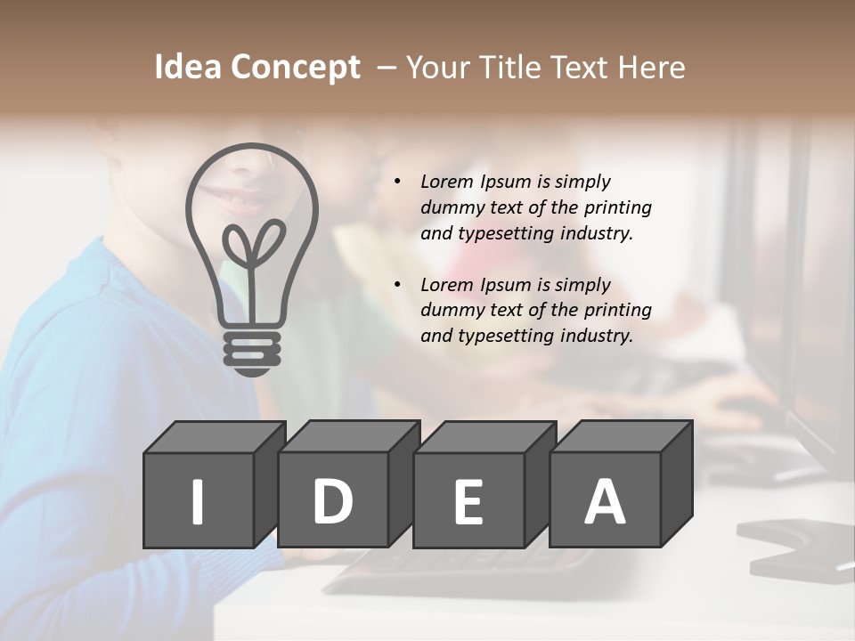 Cute Person Boy PowerPoint Template