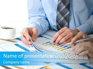 Calculation Pen Financial PowerPoint Template