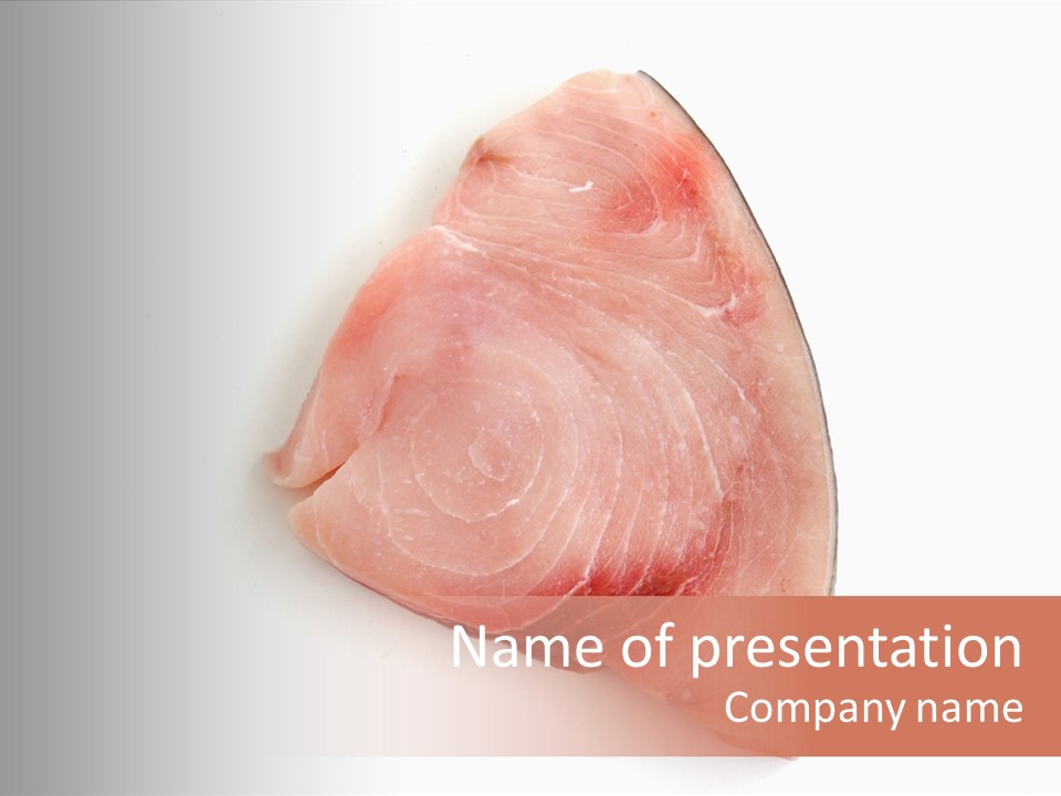 A Piece Of Raw Meat On A White Background PowerPoint Template