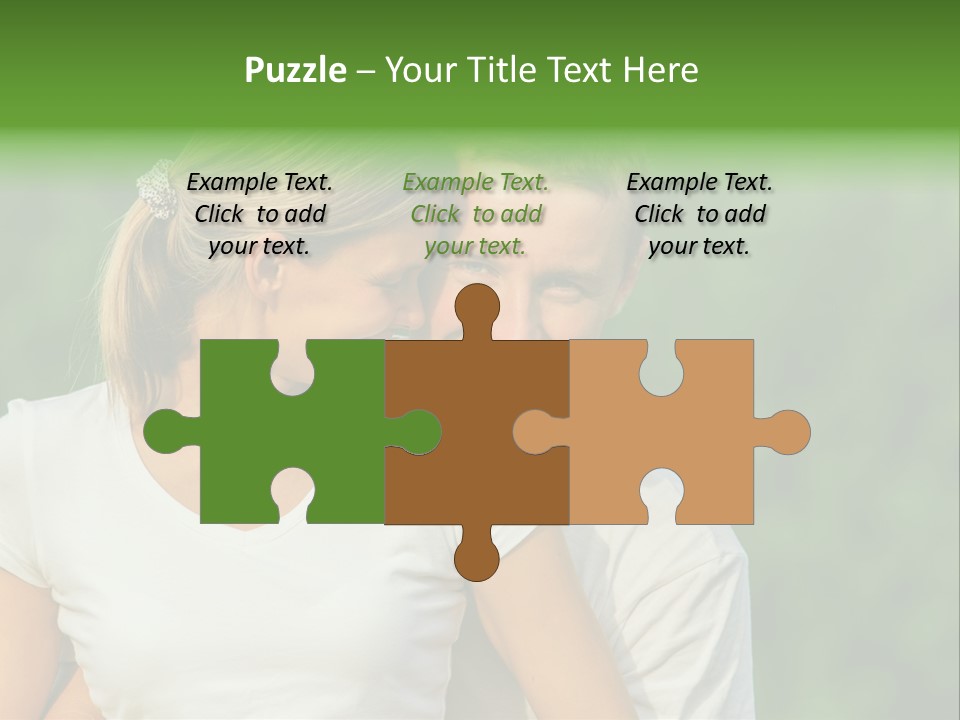 Young Man Beautiful Young Woman PowerPoint Template