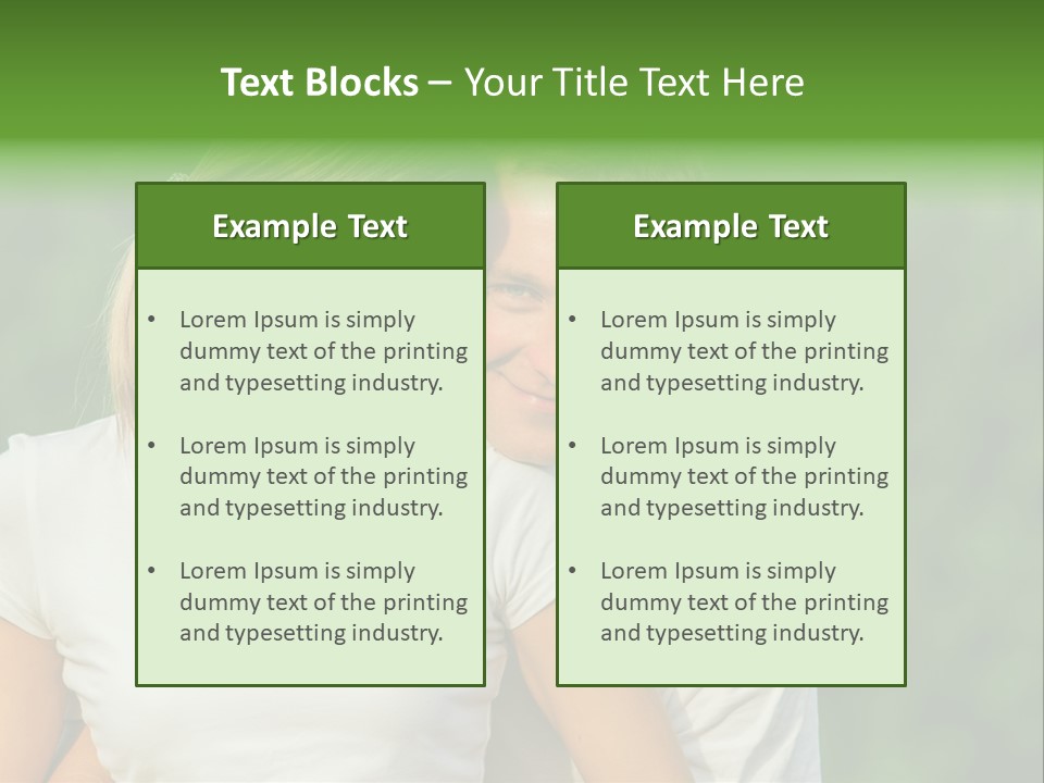 Young Man Beautiful Young Woman PowerPoint Template