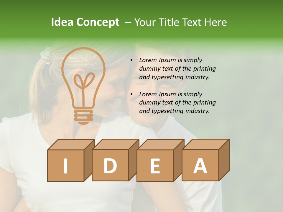 Young Man Beautiful Young Woman PowerPoint Template