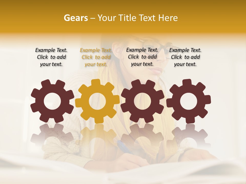 Reading Female Indoor PowerPoint Template