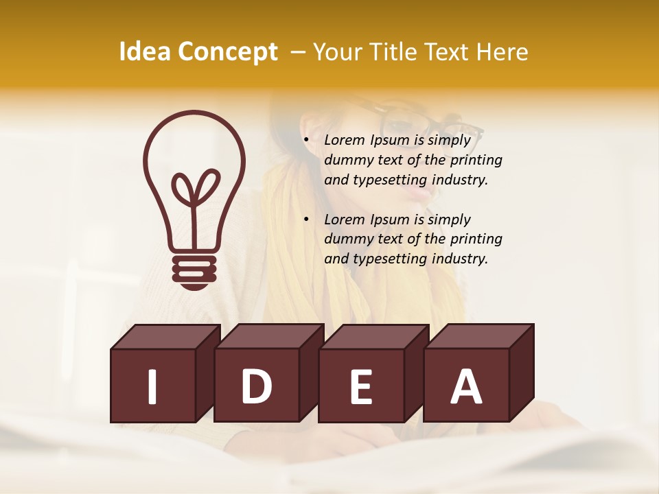 Reading Female Indoor PowerPoint Template