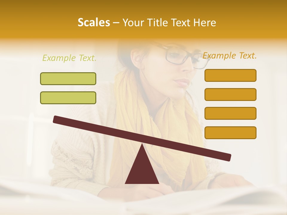 Reading Female Indoor PowerPoint Template