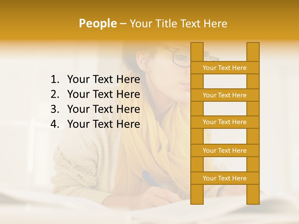 Reading Female Indoor PowerPoint Template
