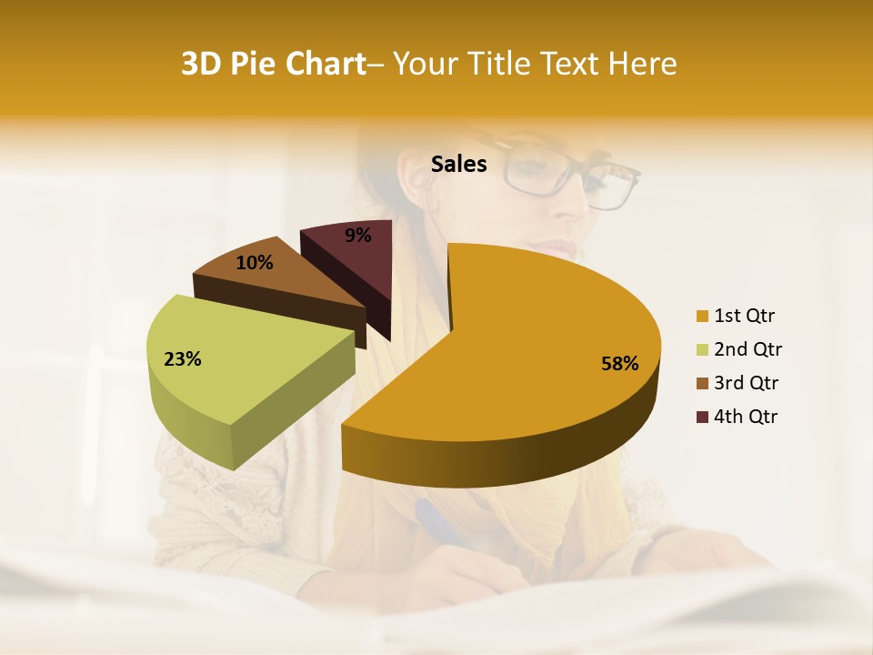 Reading Female Indoor PowerPoint Template