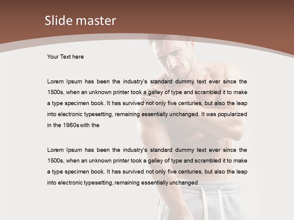 A Man With A Muscular Body Is Posing For The Camera PowerPoint Template