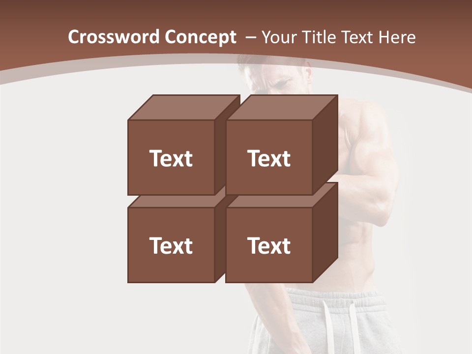 A Man With A Muscular Body Is Posing For The Camera PowerPoint Template