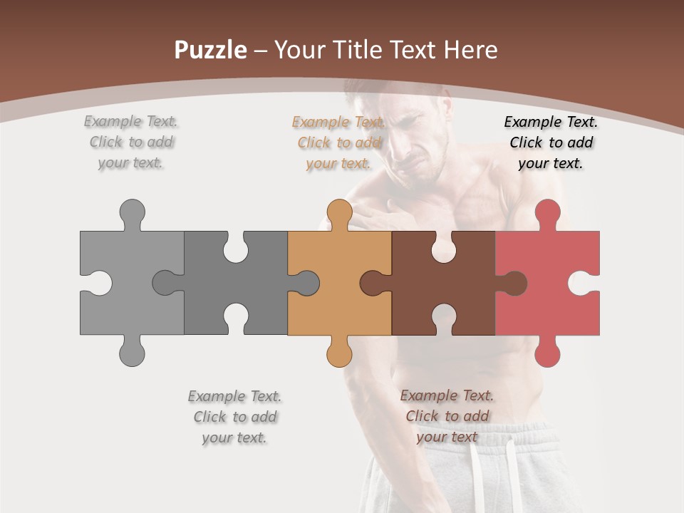 A Man With A Muscular Body Is Posing For The Camera PowerPoint Template