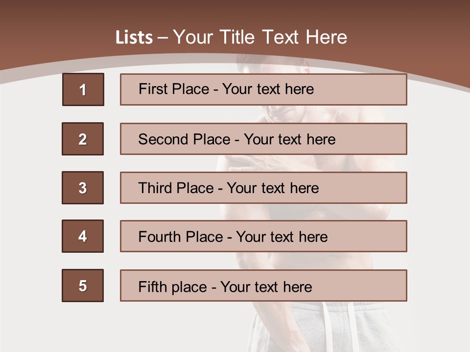 A Man With A Muscular Body Is Posing For The Camera PowerPoint Template