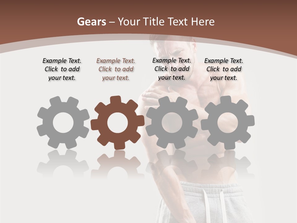 A Man With A Muscular Body Is Posing For The Camera PowerPoint Template