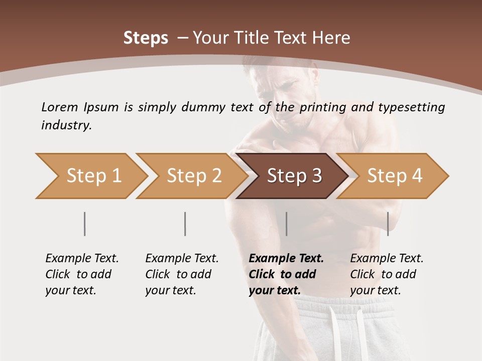 A Man With A Muscular Body Is Posing For The Camera PowerPoint Template
