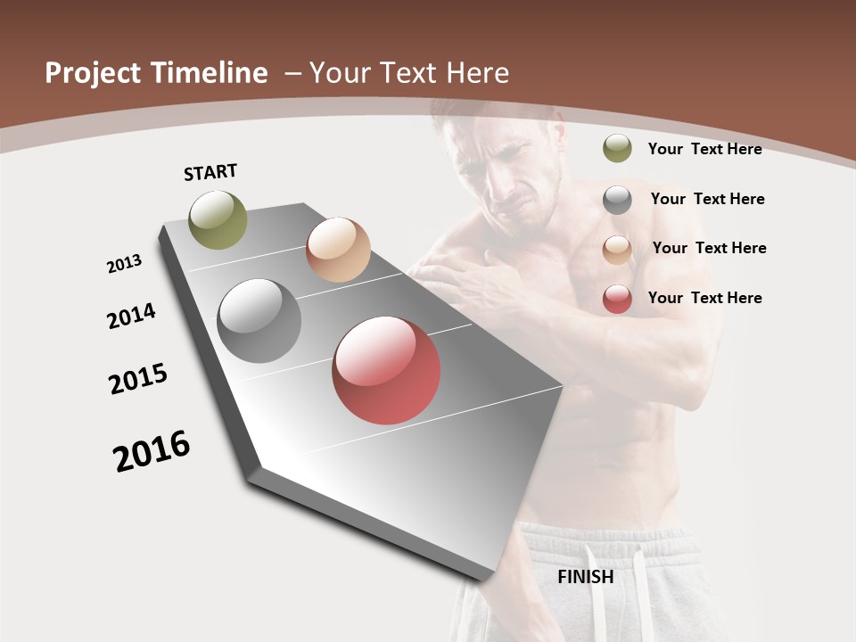 A Man With A Muscular Body Is Posing For The Camera PowerPoint Template