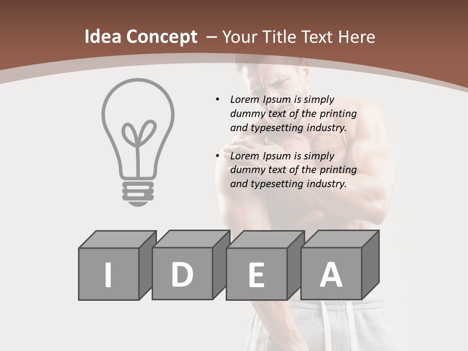 A Man With A Muscular Body Is Posing For The Camera PowerPoint Template