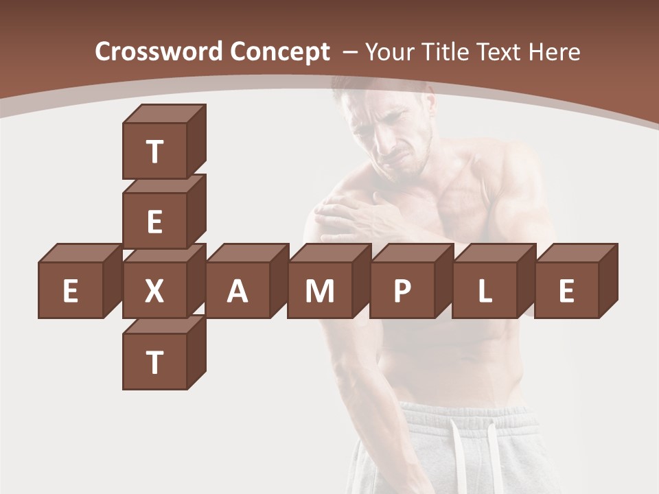 A Man With A Muscular Body Is Posing For The Camera PowerPoint Template