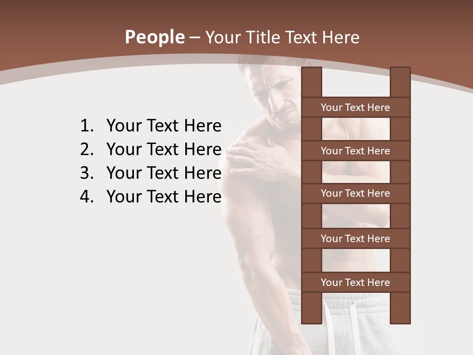 A Man With A Muscular Body Is Posing For The Camera PowerPoint Template